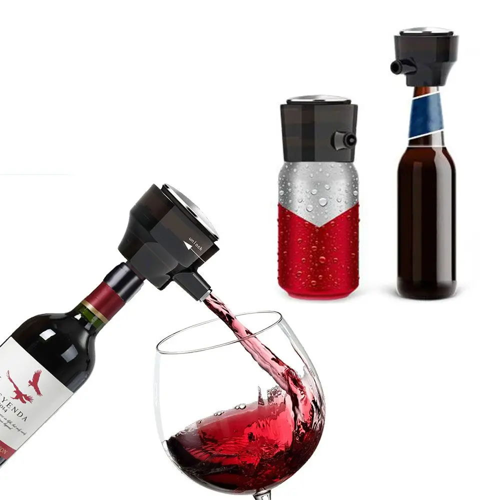 
Electric High Speed Ultrasonic Wine Decanter Beer Foam Maker Instant Aerator Pourer With 2 Bases Fit For Cans And Bottles 