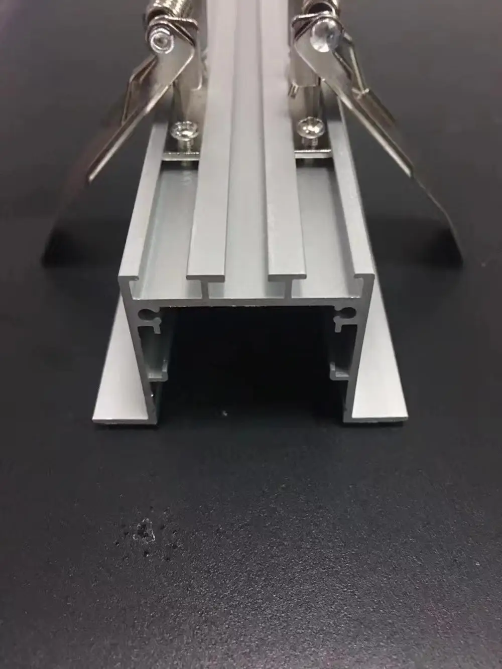 
55mm wide aluminum u channel with flange recessed led aluminum profile for led stripes with spring clips 