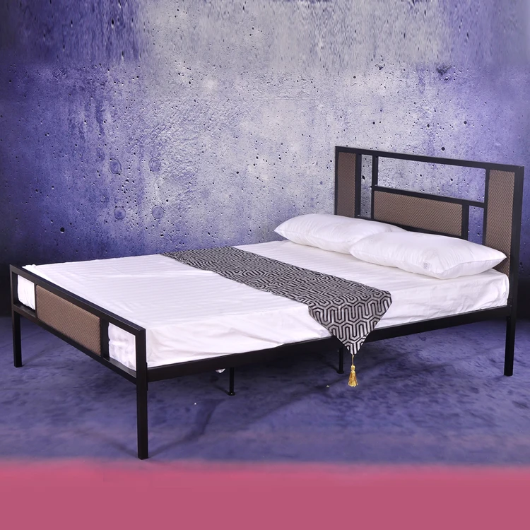 
Comfortable metal double modern bedroom bed for home furniture 