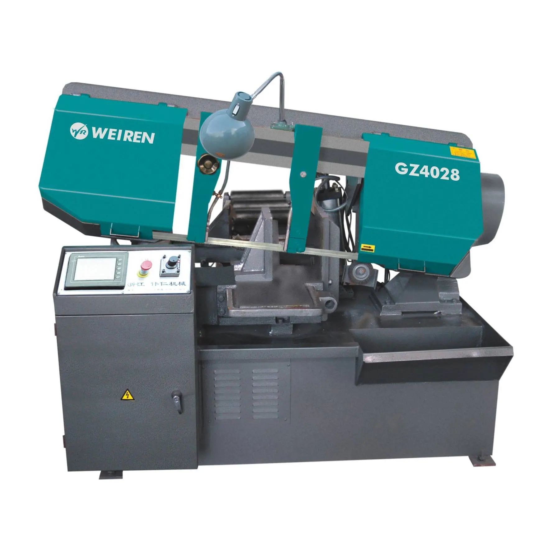 GB4028 Высокоэффективная Высококачественная Горизонтальная Полуавтоматическая ленточная пила для резки строительной стали/металла