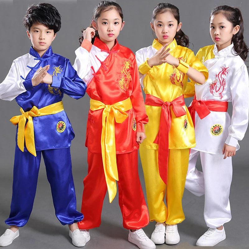 Children Wushu Costume New Youth long/short sleeved clothes kids Tai Chi clothing Kung Fu performance suit material arts suit