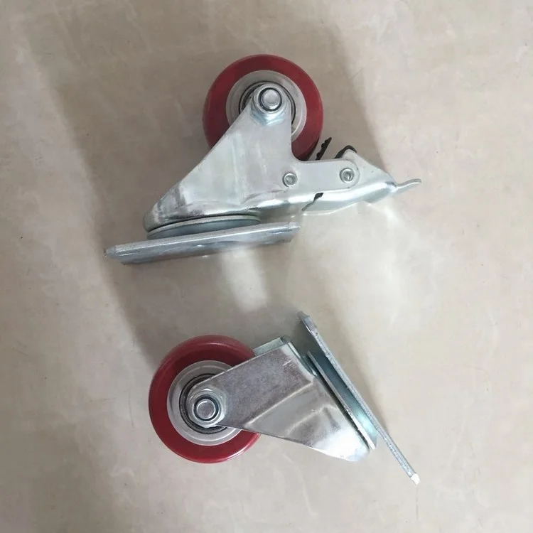 Removable Industrial Heavy Duty Cast Iron Pu Swivel Caster Wheels With Brake Wholesale