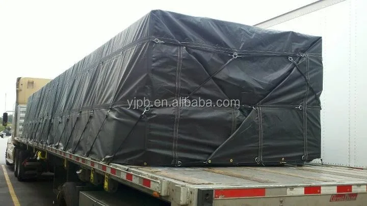 
Heavy duty vinyl coated fabric flatbed lumber tarps of 24X27 with 8ft flap 