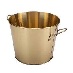High Quality Round shape Metal Golden Color Galvanized Steel Beer Wine Ice Tin Bucket for bar