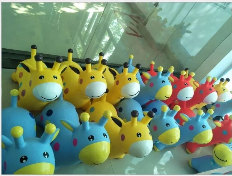 Inflatable Ride On Animal Toys Non-toxic PVC Jumping Horse Colorful Animal Deer Hopper