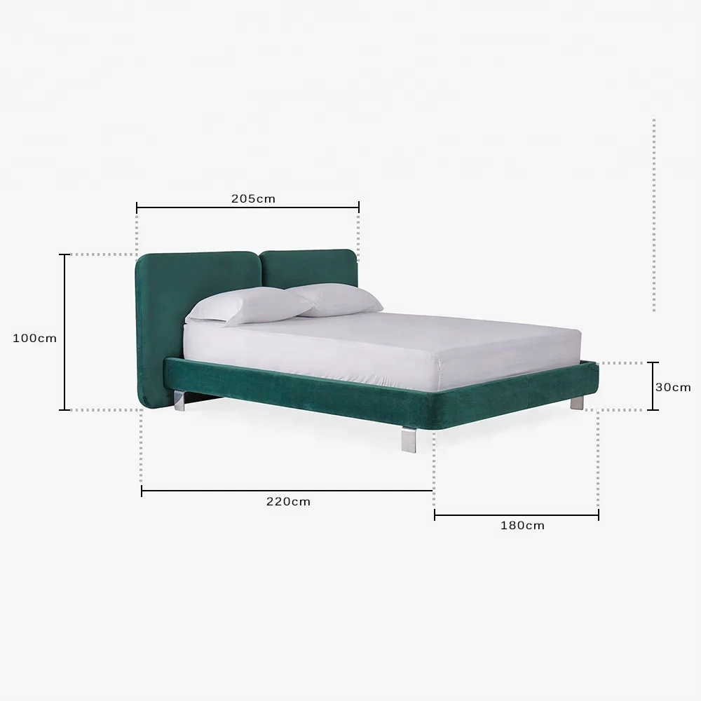 Modern luxury fabric double bed design furniture  queen size bed frame