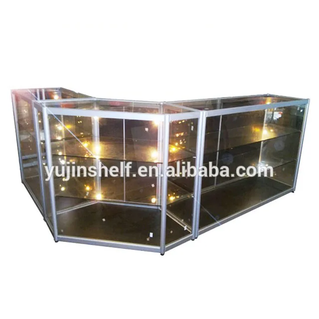 Hot shop counter design glass showcase  or display counter  for phone jewelry watch  eyeglass store