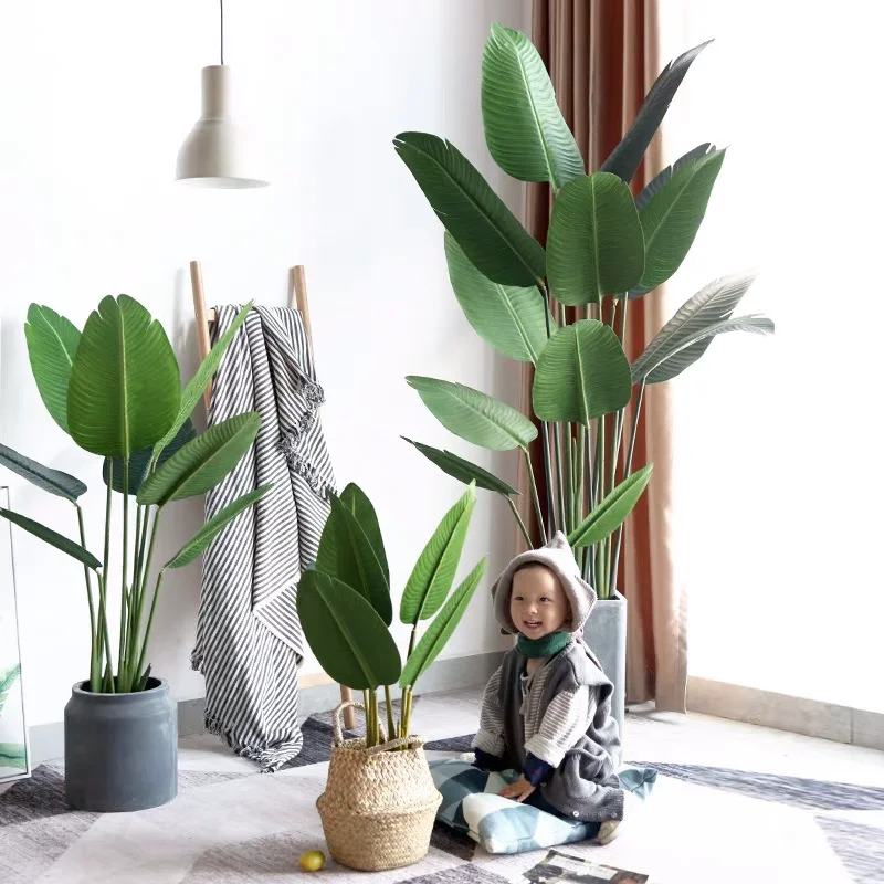 Artificial Fabric Traveller Palm Plant Ravenala Madagascariensis Bird Of Paradise