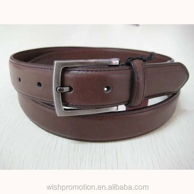 Genuine leather belt with automatic buckle