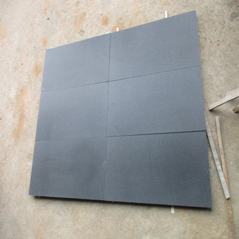 Honed Hainan Black Basalt Tile Black Lava Stone Tile For Sale