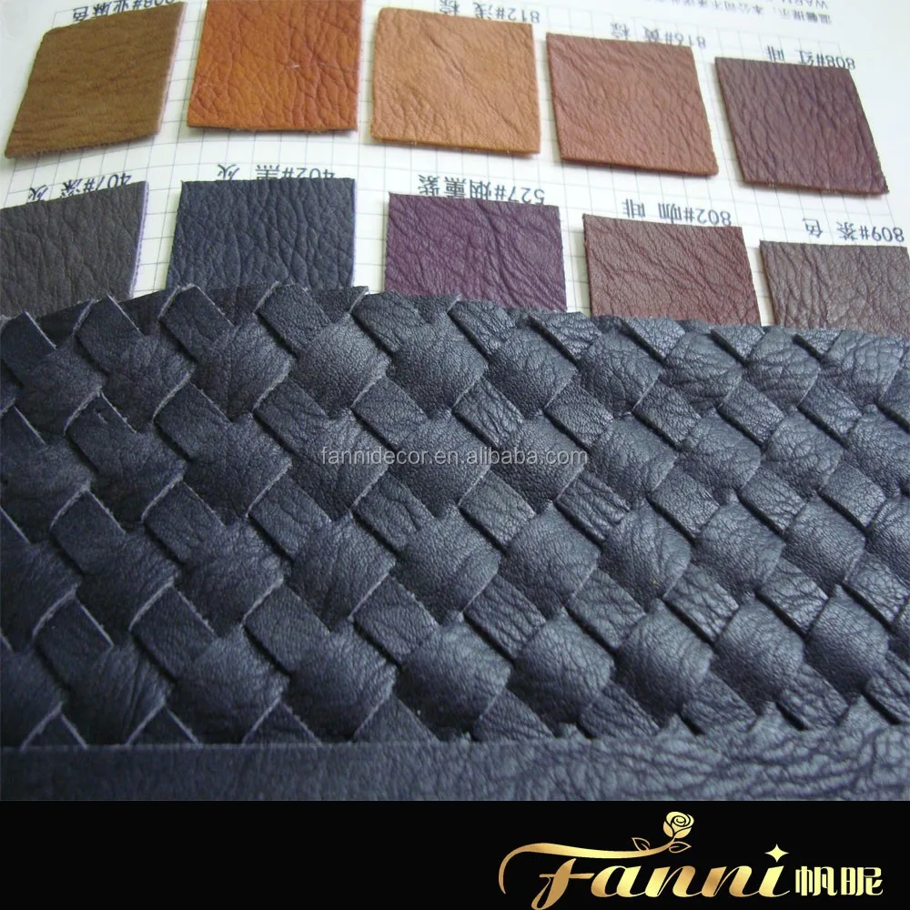 Custom Color Braided PU Synthetic Leather Handbag Material For Lady Bag