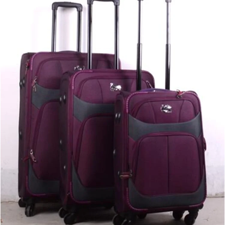 
New stock luggages 3 pcs soft material 8 wheels set luggage 
