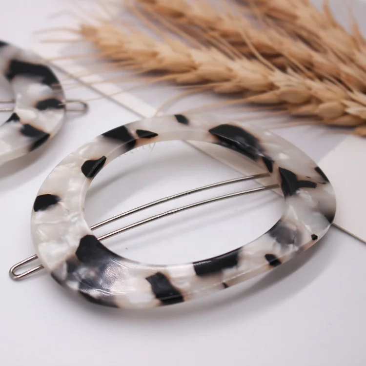Light Color Tortoise Shell Bobby Pins Ellipse Design Hairpin For Girls