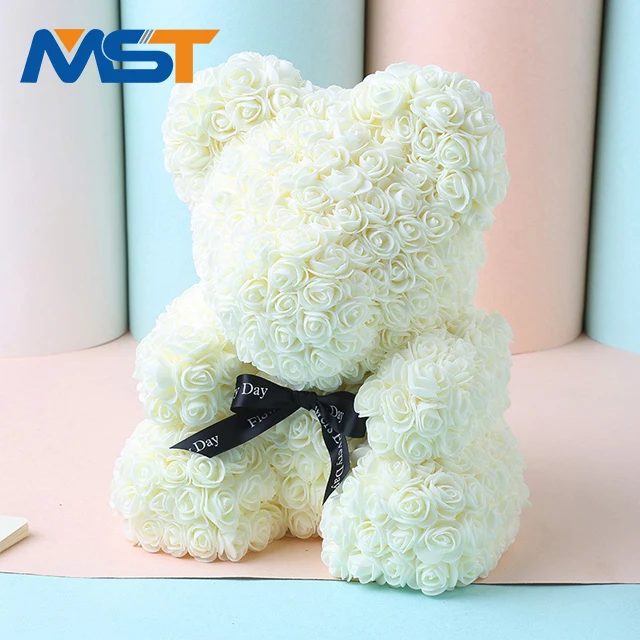 
Factory price novelty forever love cute pe rose flower foam bear For Birthday Gifts 