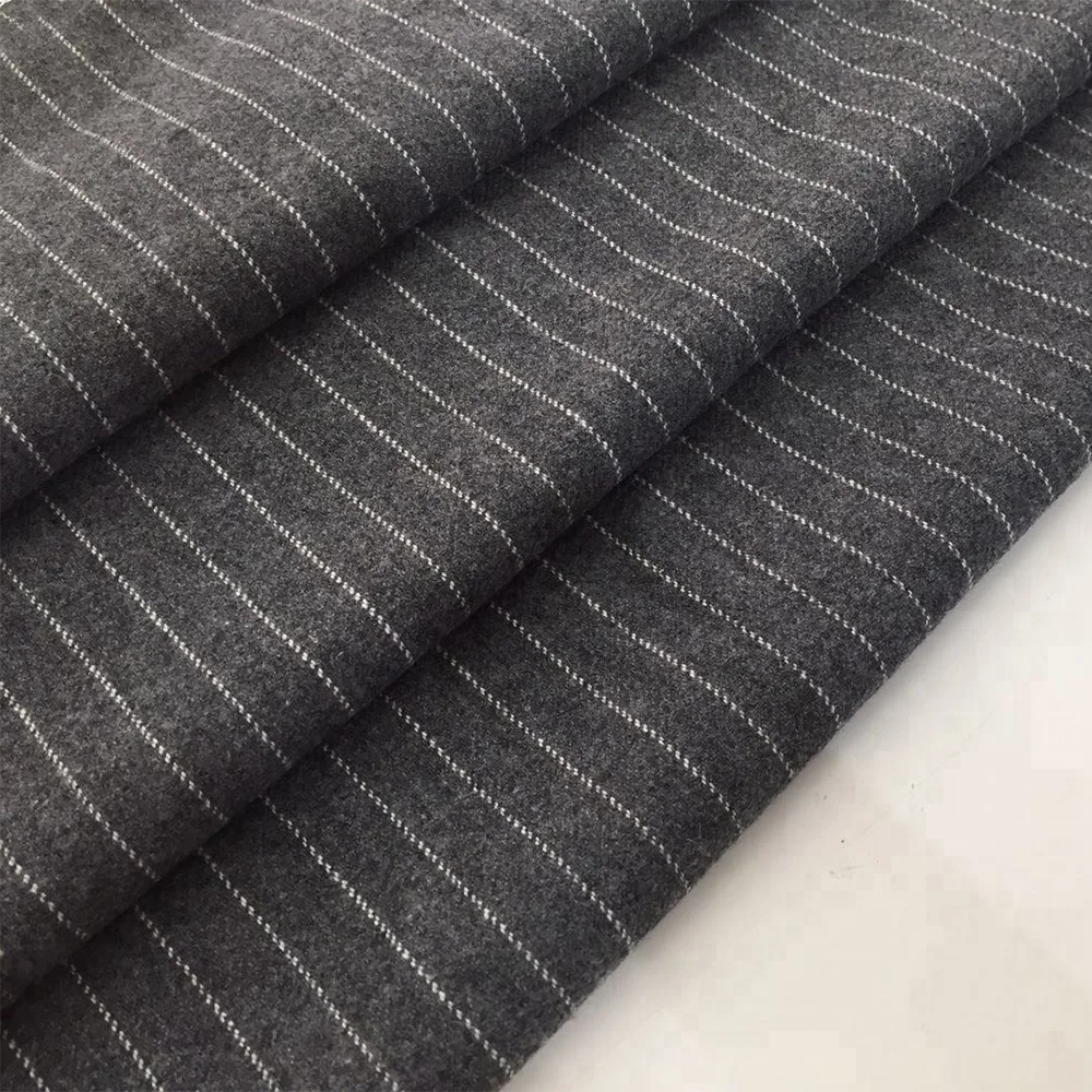 
Wool woven Stripe flannel melton fabric for shirt 