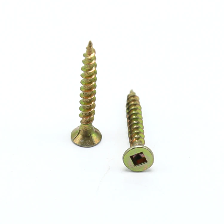 Yellow Passivated square Countersunk double CSK head wood chipboard Screws for wood furniture