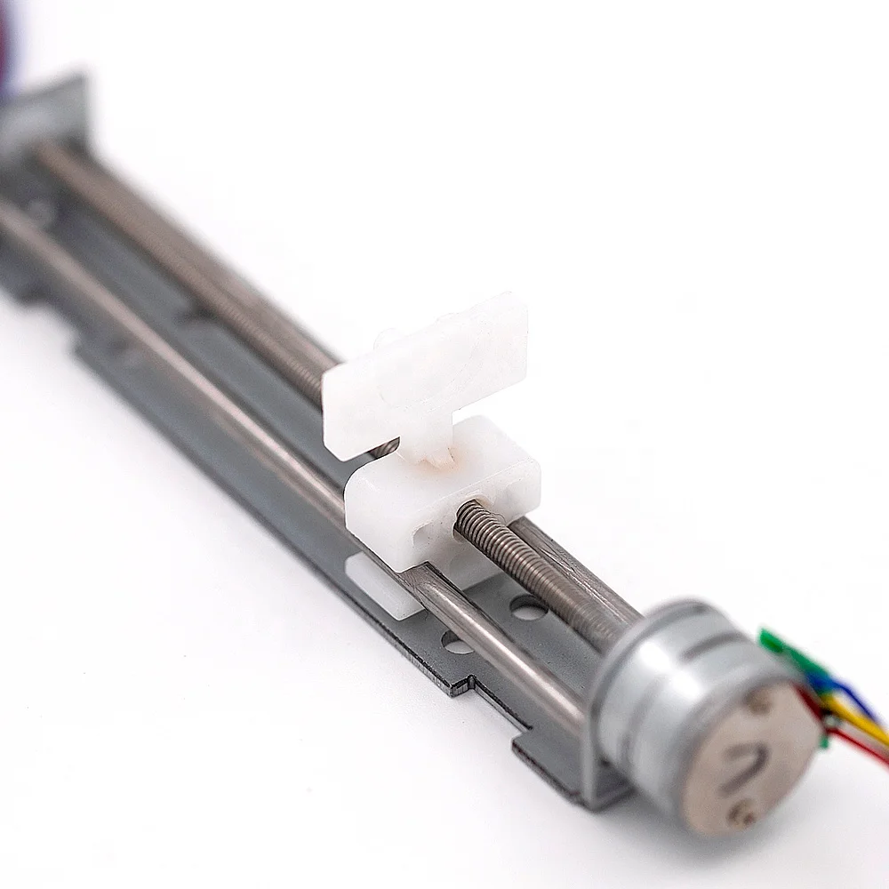 BACHIN Stainless Steel Stepper Motor Slider Travel 80mm Miniature Screw Block Slide for Linear Bearing Motor