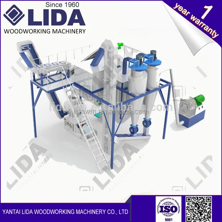 LIDA 2-3T/H complete biomass rice straw pellet production line animal poultry chicken animal feed pellet machine production line