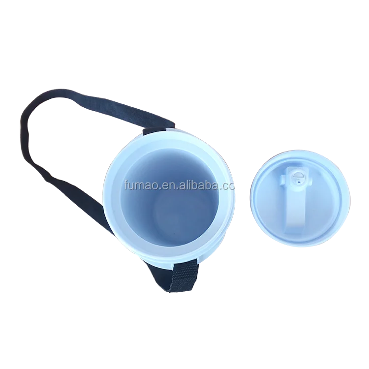 blow molded 0.75Litre mini portable water cooler box with a strap and spout