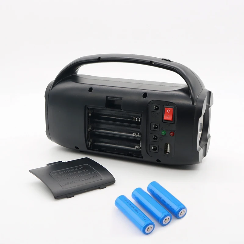 Solar Generator MP3 Player Rechargeable Battery LED Torch Flashlight Portable solar lamp Outdoor Emergency