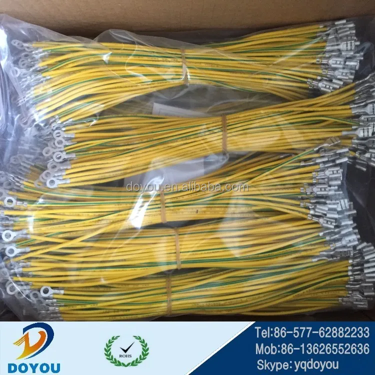 
custom wiring harness 250 faston terminal ring terminal 0.75mm2 yellow/green engine wiring harness 