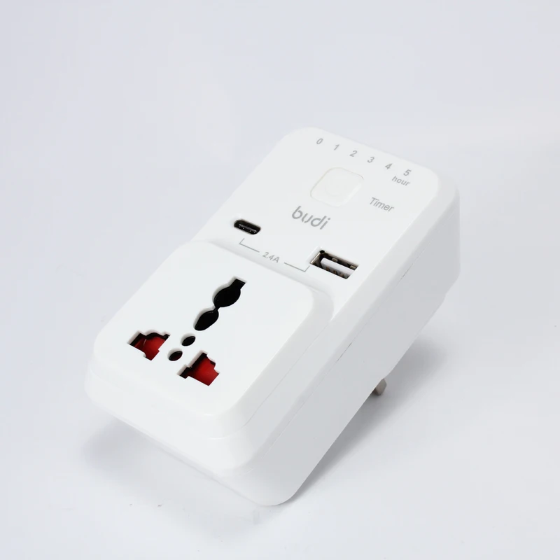 budi timer UK Plug 5v2.4a12w 1 Port USB Power Adapter Wall Home Travel Charger for mobile phones from budi have stock oem odm