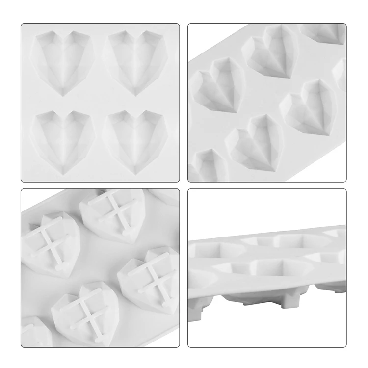 Custom heart shape diamond cake Baking silicone epoxy resin cake supplies Molds