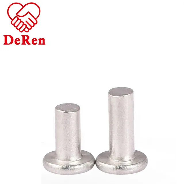 China Factory pice high quality flat head solid/semi-tubular rivet DIN302/DIN124