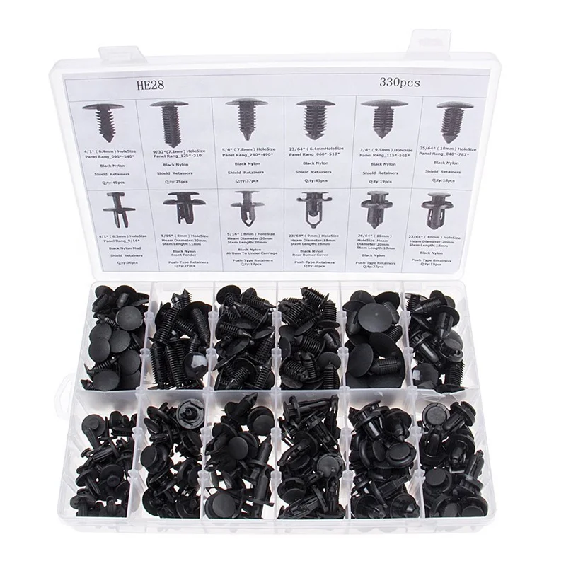High Quality 330 Pcs 12 Kinds Automotive Clips Kit Automotive Clips And Plastic Fasteners For Japanese Car