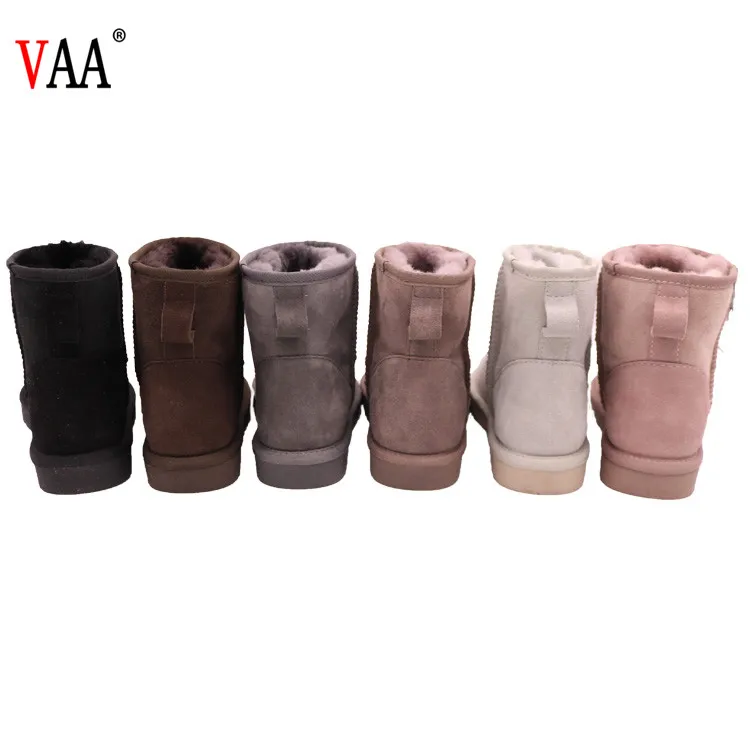 
5854 Double Face Ankle Length Australian Sheepskin Antiskid TPR Sole Winter Men Snow Boots Shoes Factory 