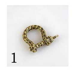 Meetee AP339 D Ring Solid Pure Brass Carabiner Shackle Key Ring Chain Hook Strap Horseshoe Buckle DIY Belt Accessories