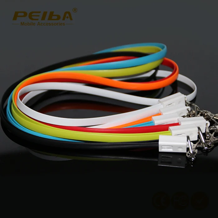 
Cool new gadgets 2017 long lanyard mobile data cable for iphone customized logo 2 in 1 lanyard usb charger cable 