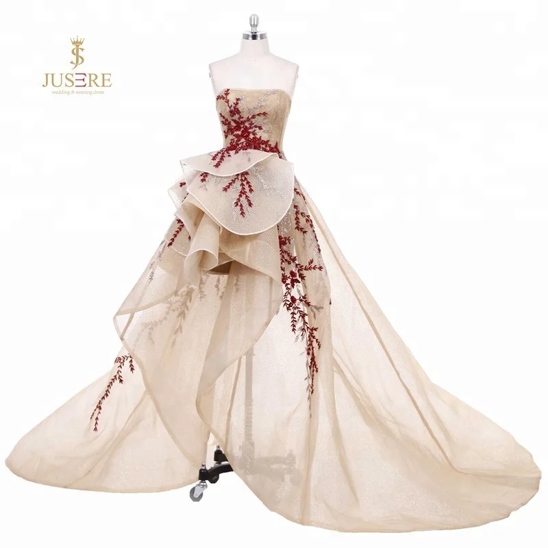 Вечернее платье цвета шампанского для выпускного вечера