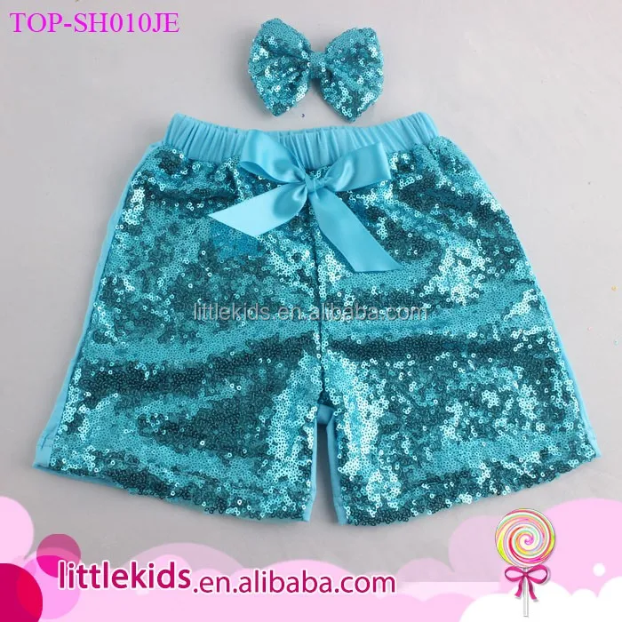 Shiny Summer Bow Sequin Shorts Little Girls Sparkling Shorts Wholesale Newborn Baby Sequin Shorts