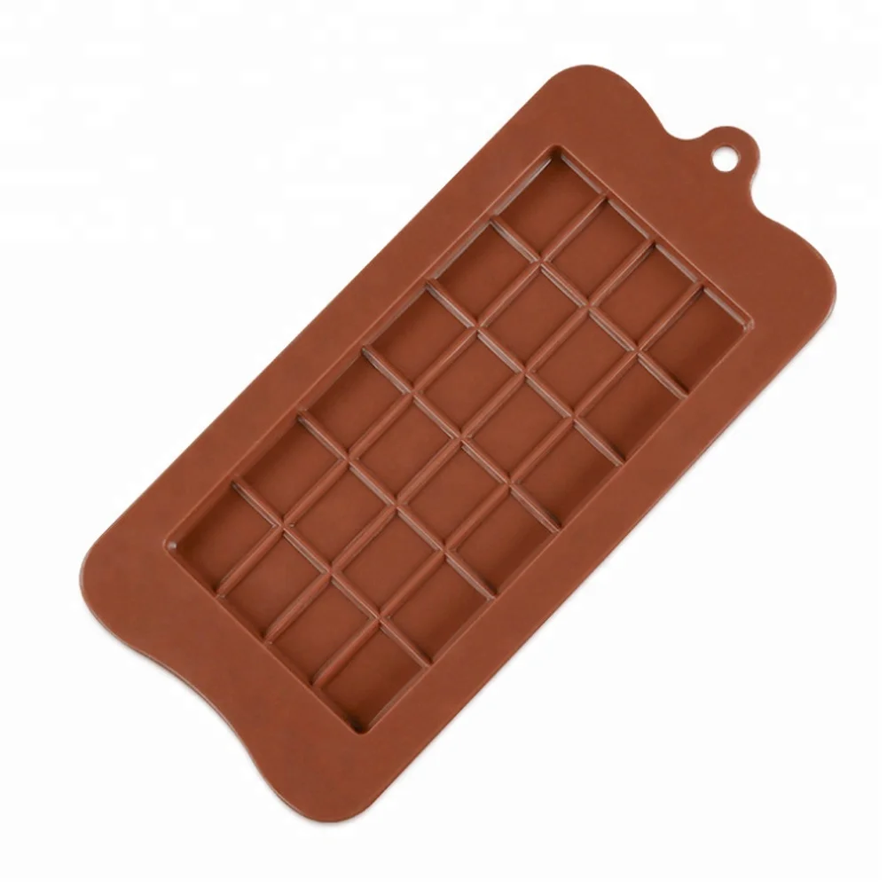 24 Grid Square Chocolate Mold Bar Block Ice Platinum Silicone Cake Candy Sugar-Bake Mould