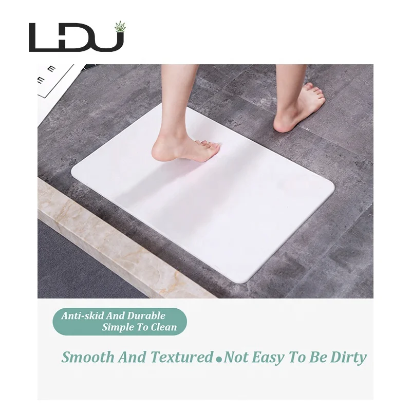 Hot Sale Strong Water Absorption Volatile, 60Seconds Quick-drying Safety Non-slip Easy to Clean Reusable Diatomite Foot Bath Mat