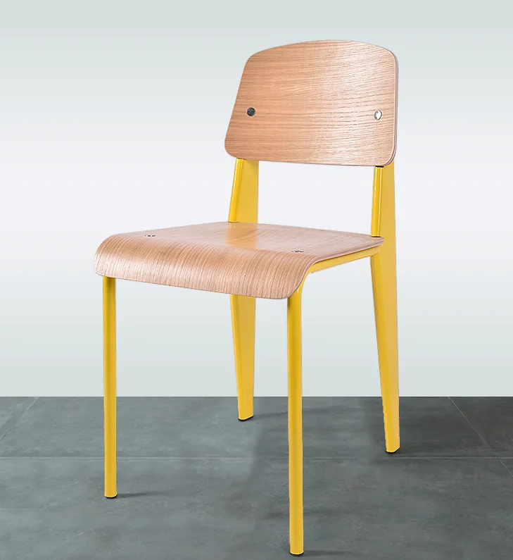 Modern colorful wooden dining room chair parts Wooden Jean Prouve Standard Chairs
