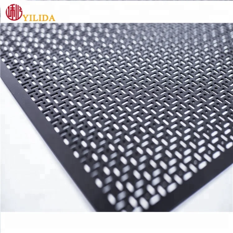 Black color powder coated Perforated metal mesh