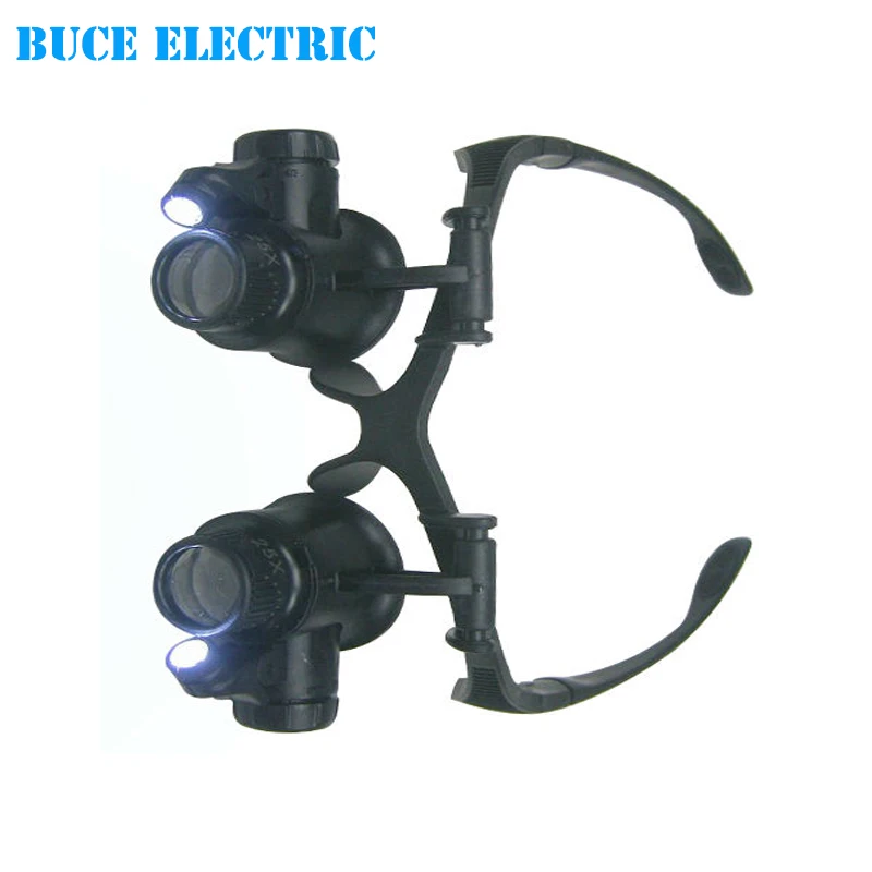 Headband Magnifying Glasses With LED Light Jeweler Watch Repair Magnifier Loupe Double Eye Measurement Tools 2017