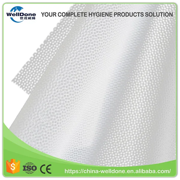 Disposable Sanitary Towels Breathable Protective Stretch Film PE Perforated Film Pads raw material