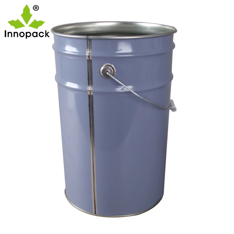 
25L metal bucket with flower lid and handle for paint or chemical packing 