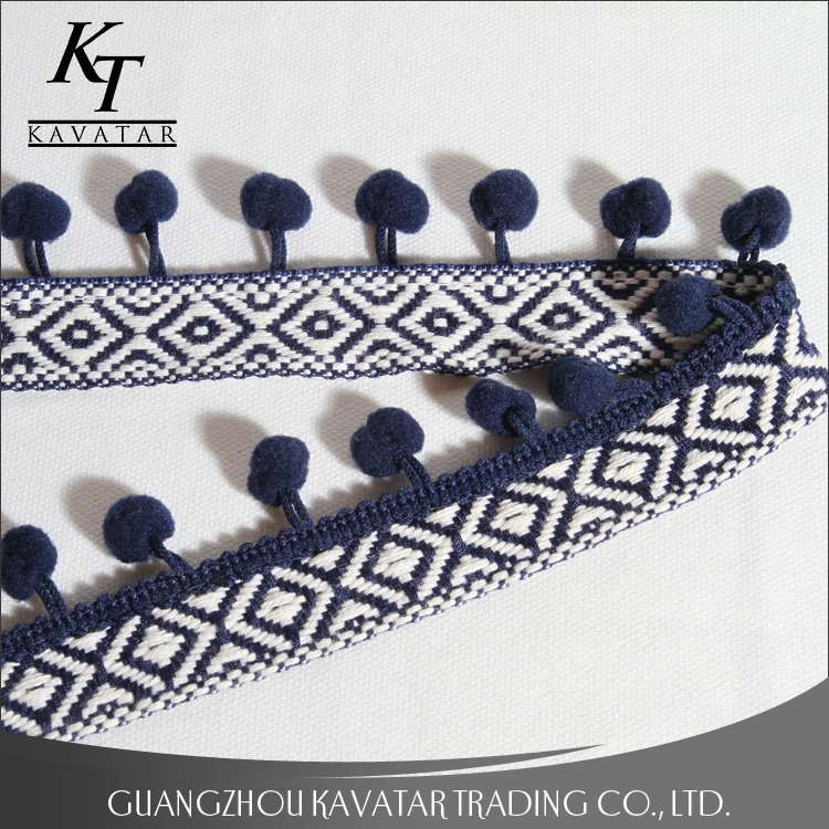 Garment accessories ball fringe trim for decoration,wholesale india pom pom trim