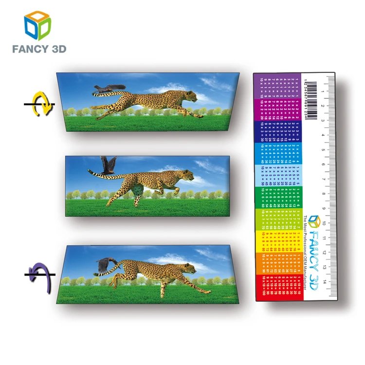 Оптовая продажа, пластиковая 3D линейка для песчаного пляжа и волчника, 15 см, линейка с 3D-эффектом, линейка для студентов