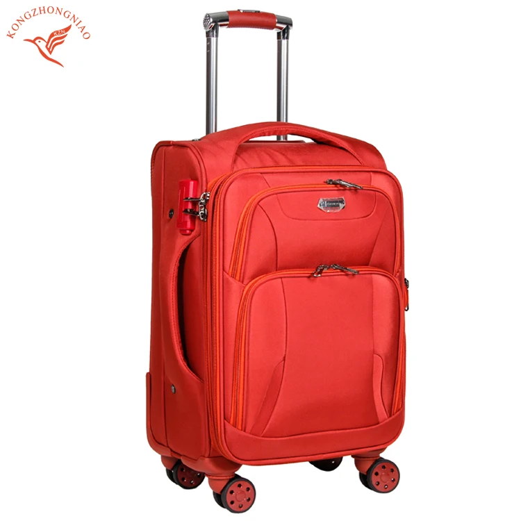 High Quality Men Women Nylon Fabric 4 Spinner Wheels Luggage Suitcase Promotional Travel Trolley Luggage Bag