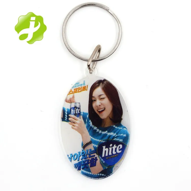 Promotion custom laser cut anime acrylic keychain with double sided printing