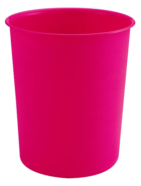 Round plastic trash can