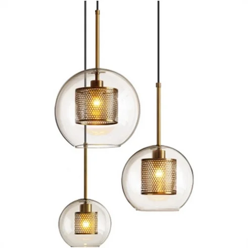 Post Modern Pendant Light Suspension Glass Ball Lamp For Hotel