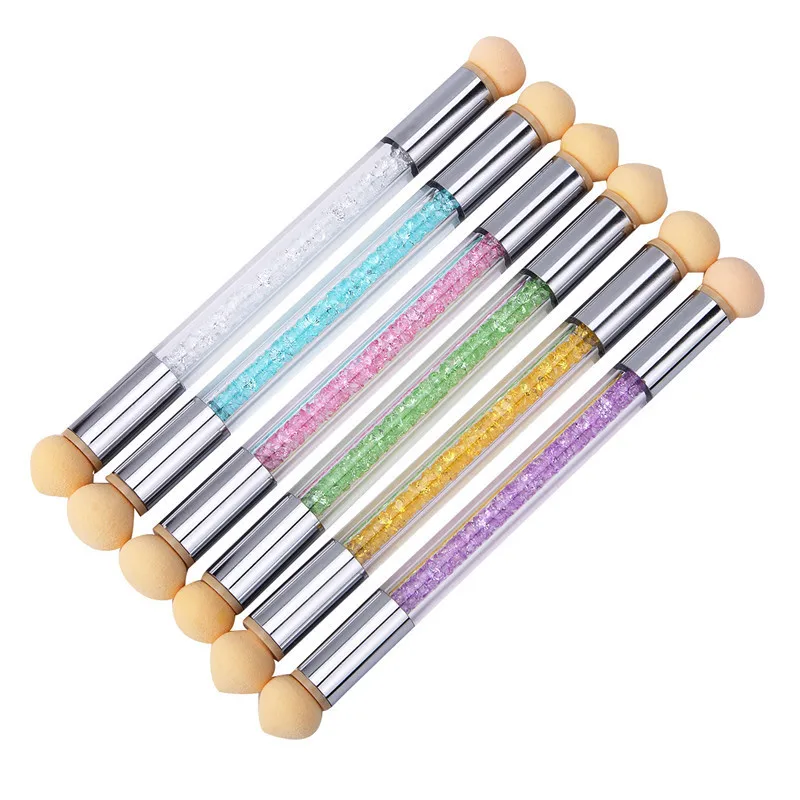 Double Head Nail Art Tools Nail Sponge Gradient Pen Brush Sponge smudge brush