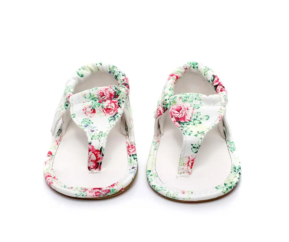 
Small floral Newborn baby pu leather Baby moccasins shoes Rubber sole girls boys sandals 0-24 M 