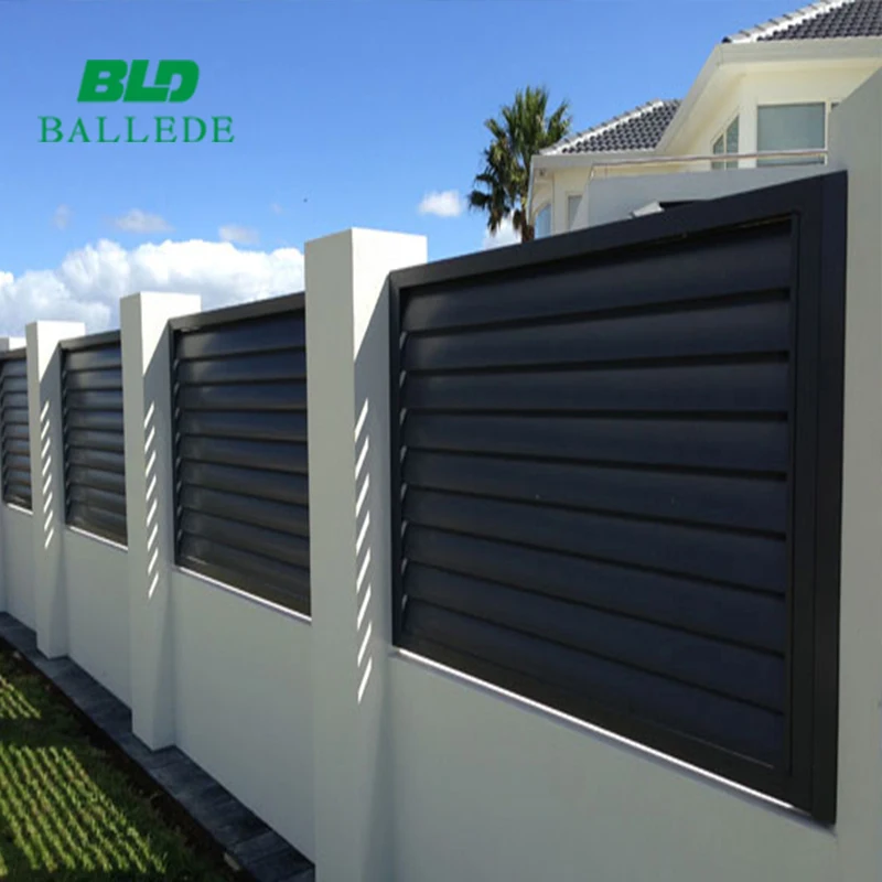 Aluminum Airfoil Louver Fence Privacy Screen Panels, Slat Fence